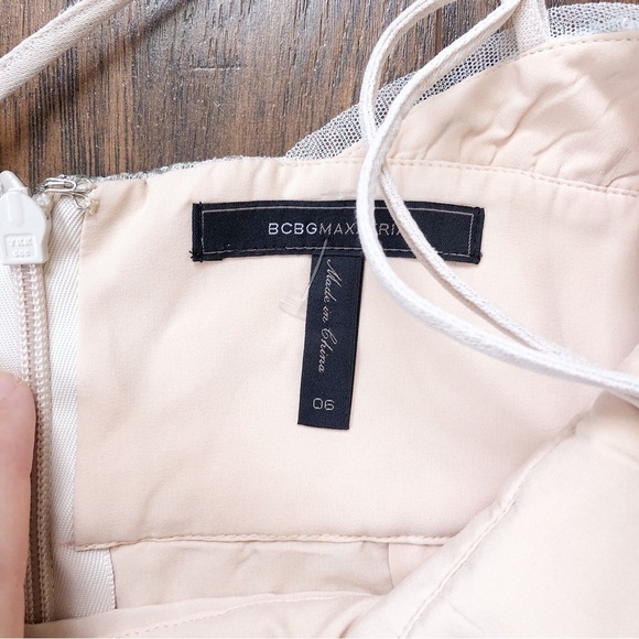 BCBGMaxAzria • Liliana Dress gown tulle net embroidered maxi cream green flowy - Picture 4 of 13